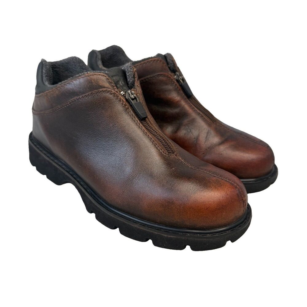 Sorel Nipisi 2 Women’s Size 7.5 Brown Leather Utility Ankle Boots Zip GUC